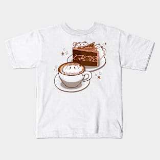 Cat Coffee and Cake Kids T-Shirt